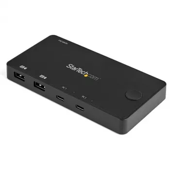 StarTech.com switch KVM USB-C de 2 puertos - HDMI 4K 60 Hz - switch KVM mini para sobremesa compacto de doble puerto UHD USB Type-C con cables USB-C - alimentado por bus - MacBook iPad Pro ThinkPad IdeaPad EliteBook