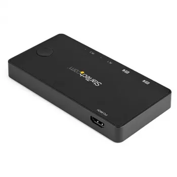 StarTech.com switch KVM USB-C de 2 puertos - HDMI 4K 60 Hz - switch KVM mini para sobremesa compacto de doble puerto UHD USB Type-C con cables USB-C - alimentado por bus - MacBook iPad Pro ThinkPad IdeaPad EliteBook