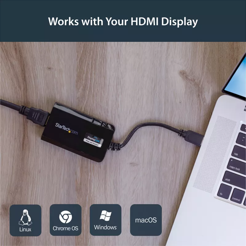 StarTech.com adaptador USB 3.0 a HDMI - certificado DisplayLink - 1080p (1920x1200) - adaptador convertidor USB Type-A a HDMI para monitor - tarjeta gráfica y de vídeo externa - Windows/Mac