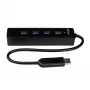 StarTech.com hub USB 3.0 SuperSpeed portátil de 4 puertos con cable integrado