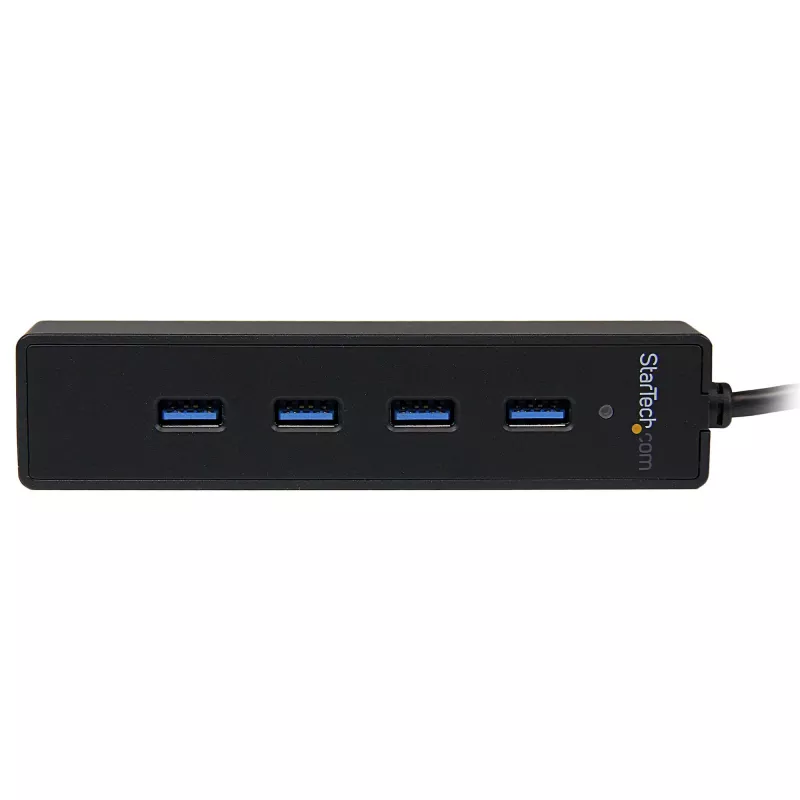 StarTech.com hub USB 3.0 SuperSpeed portátil de 4 puertos con cable integrado