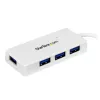 StarTech.com hub USB 3.0 SuperSpeed mini portátil de 4 puertos – blanco