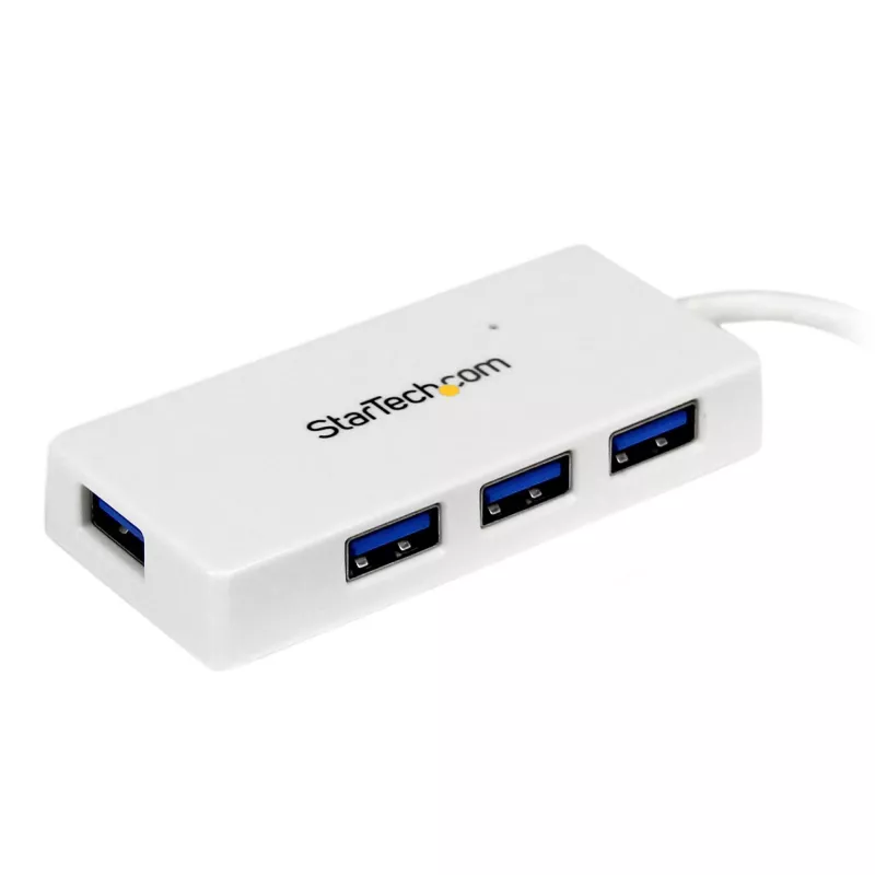 StarTech.com hub USB 3.0 SuperSpeed mini portátil de 4 puertos – blanco