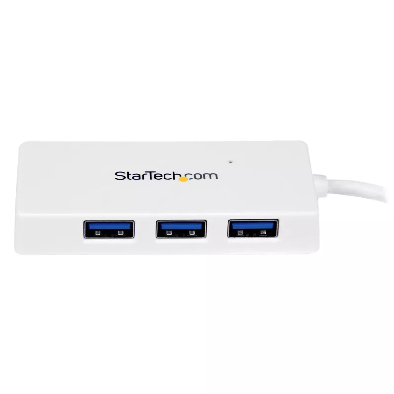 StarTech.com hub USB 3.0 SuperSpeed mini portátil de 4 puertos – blanco