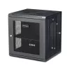 StarTech.com armario de red de montaje en pared 4 postes 12U con bandeja 1U, rack de servidor de pared abatible de 19 inch para equipos de datos/AV/electrónica/informática, carcasa de rack ventilada flexible