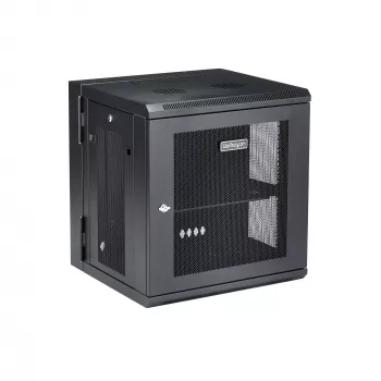 StarTech.com armario de red de montaje en pared 4 postes 12U con bandeja 1U, rack de servidor de pared abatible de 19