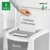 Destructora de papel LEITZ IQ Autofeed Small Office 100, corte cruzado P-4, 8 hojas, 22 cm de entrada, depósito 34 L, gris
