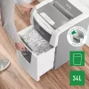Destructora de papel LEITZ IQ Autofeed Small Office 100, corte cruzado P-4, 8 hojas, 22 cm de entrada, depósito 34 L, gris