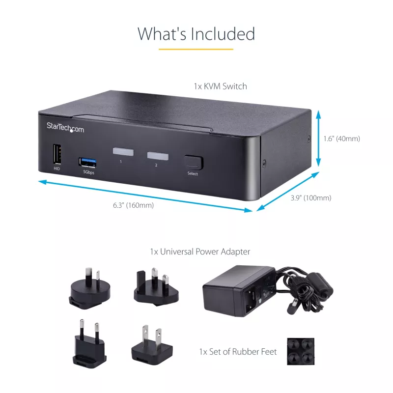 Switch KVM StarTech.com SV231DPUCA negro