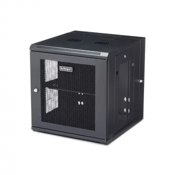 StarTech.com armario de red de montaje en pared 4 postes 12U con bandeja 1U, rack de servidor de pared abatible de 19