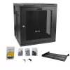 StarTech.com armario de red de montaje en pared 4 postes 12U con bandeja 1U, rack de servidor de pared abatible de 19