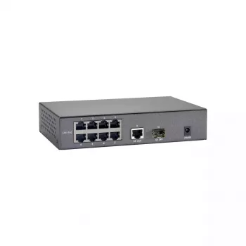 Switch PoE LevelOne de 10 puertos Fast Ethernet, 1 x Gigabit RJ45, 1 x Gigabit SFP, 8 salidas PoE, 90 W