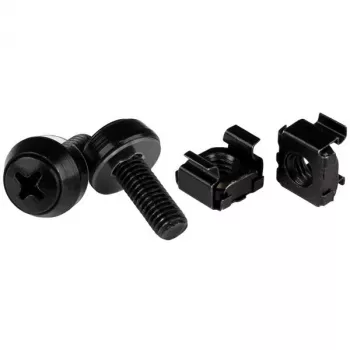 StarTech.com M6 x 12mm - tornillos y tuercas de jaula - pack de 100, negro