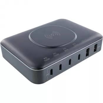 Cargador portátil InLine Qi Powerstation multipuerto, 20 V