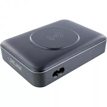 Cargador portátil InLine Qi Powerstation multipuerto, 20 V