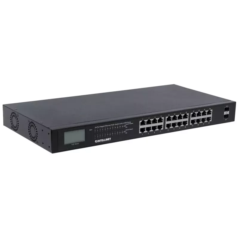 Switch no gestionado Intellinet 24 puertos Gigabit Ethernet PoE+ 561242