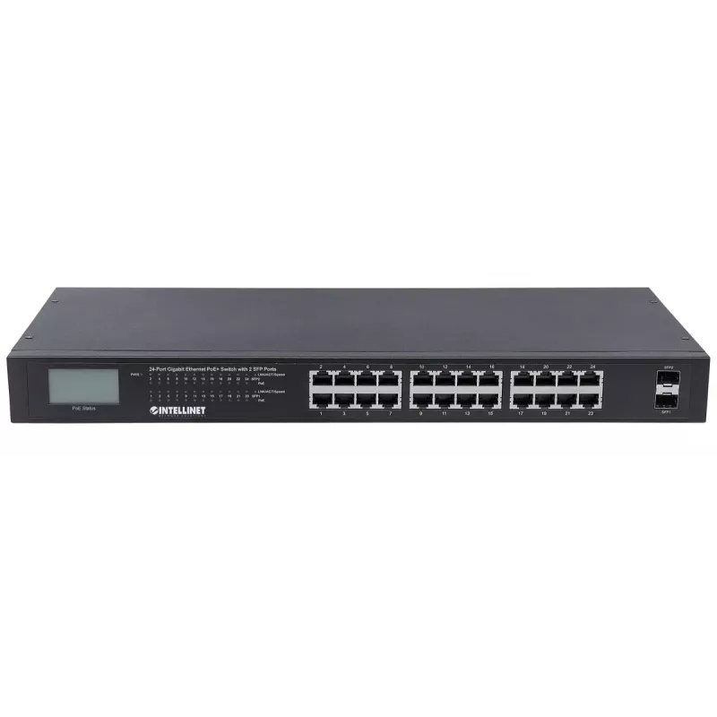 Switch no gestionado Intellinet 24 puertos Gigabit Ethernet PoE+ 561242