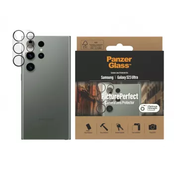 Protector de objetivo de cámara PanzerGlass Samsung Galaxy S23 Ultra resistente a arañazos y golpes