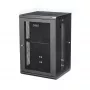 Armario de red de montaje en pared StarTech.com 4 postes 18U con bandeja 1U, rack de servidor de pared abatible de 19 pulgadas para equipos de datos/AV/electrónica/informática, carcasa de rack ventilada flexible