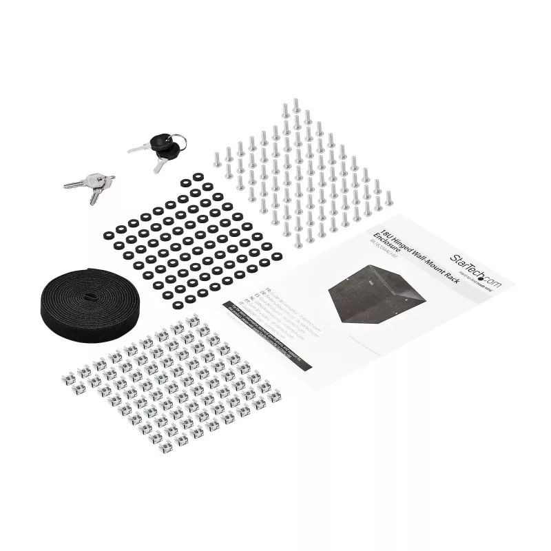 Armario de red de montaje en pared StarTech.com 4 postes 18U con bandeja 1U, rack de servidor de pared abatible de 19 pulgadas para equipos de datos/AV/electrónica/informática, carcasa de rack ventilada flexible