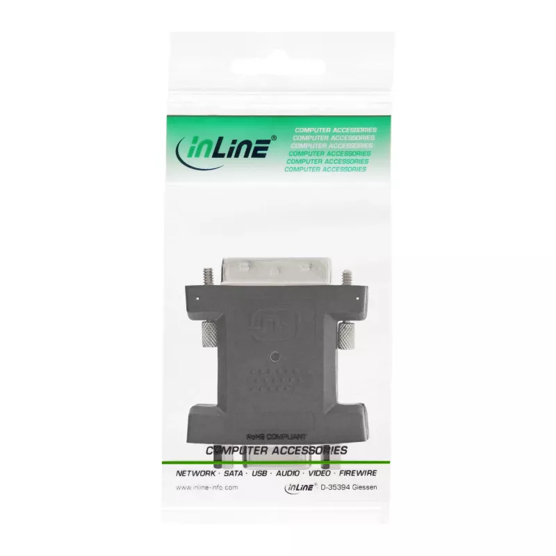 Adaptador DVI-A InLine DVI 12+5 conector macho / VGA 15 HD / S-VGA conector hembra
