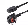 Cable de alimentación de ordenador UK StarTech.com de 10ft (3m), 18AWG, BS 1363 a C13, 10A 250V, cable de alimentación de repuesto negro, cable de alimentación UK / cable de alimentación de PC, cable de alimentación de TV/monitor