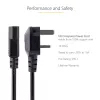Cable de alimentación de ordenador UK StarTech.com de 10ft (3m), 18AWG, BS 1363 a C13, 10A 250V, cable de alimentación de repuesto negro, cable de alimentación UK / cable de alimentación de PC, cable de alimentación de TV/monitor
