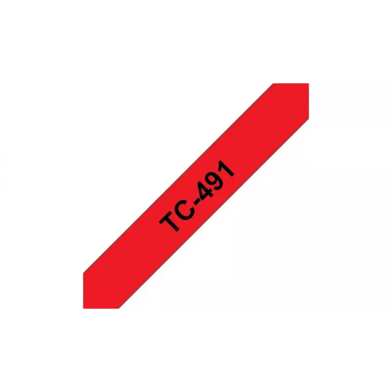 Cinta de etiquetar 9 mm Brother TC491 negro sobre rojo
