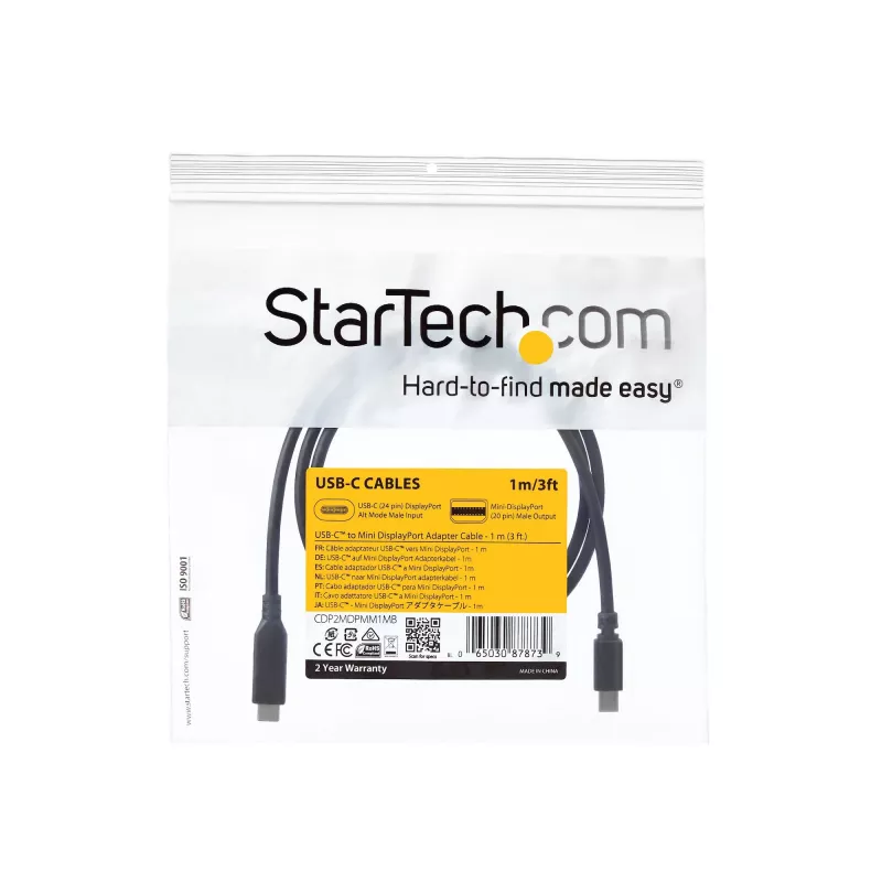 Cable USB-C a Mini DisplayPort StarTech.com – 1 m (3,3 ft.), 4K 60 Hz – negro
