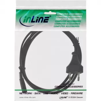 Cable de alimentación InLine, conector Euro / conector Euro8, negro, 3m