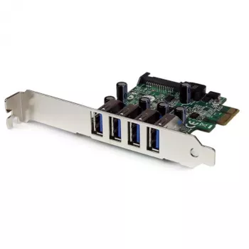 Adaptador de tarjeta controladora StarTech.com 4 puertos PCI Express PCIe SuperSpeed USB 3.0 con UASP – Alimentación SATA