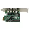 Adaptador de tarjeta controladora StarTech.com 4 puertos PCI Express PCIe SuperSpeed USB 3.0 con UASP – Alimentación SATA