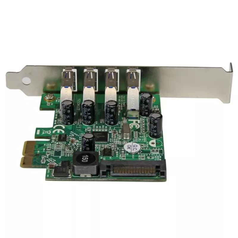 Adaptador de tarjeta controladora StarTech.com 4 puertos PCI Express PCIe SuperSpeed USB 3.0 con UASP – Alimentación SATA