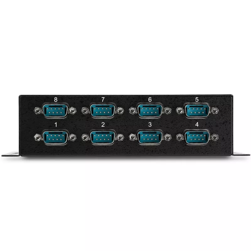 Hub adaptador StarTech.com 8 puertos USB a DB9 RS232 serie – Montaje industrial en carril DIN y pared