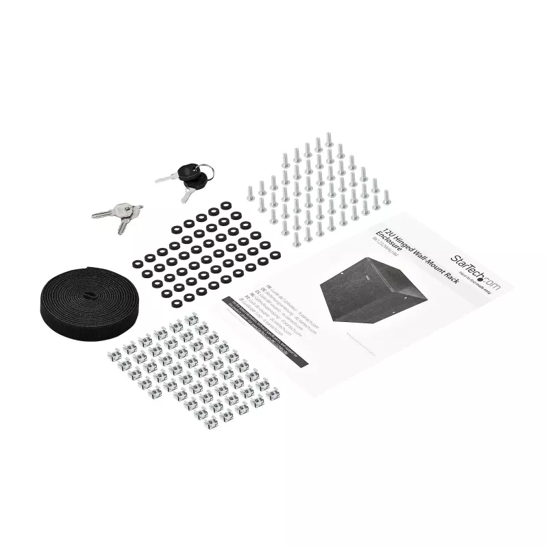 Armario de red de montaje en pared StarTech.com 4 postes 12U con estante 1U, rack de servidor de pared abatible de 19 pulgadas para equipos de datos / AV / electrónica / informática, carcasa de rack ventilada flexible