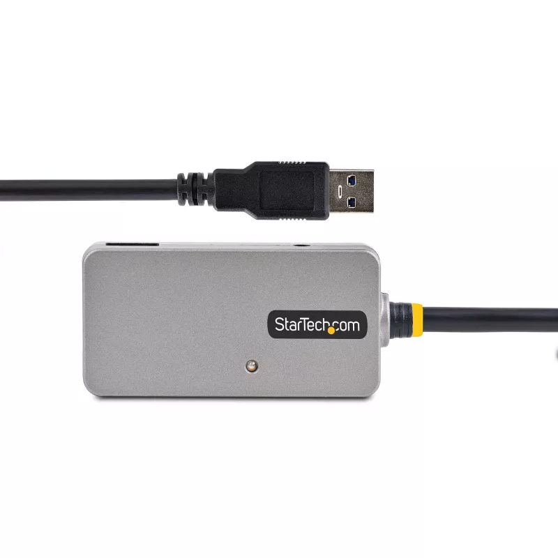 Hub extensor USB StarTech.com, cable de extensión USB 3.0 de 10m con hub USB-A de 4 puertos, cable repetidor USB activo/alimentado por bus, fuente de alimentación de 20W opcional incluida, protección ESD