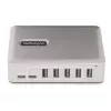 Hub USB-C de 7 puertos StarTech.com - 5x USB-A + 2x USB-C - Self-Powered con fuente de alimentación de 65W - USB 3.1 10Gbps - Hub USB para sobremesa/portátil con cable de bloqueo certificado USB-IF de 3ft - Hub USB C