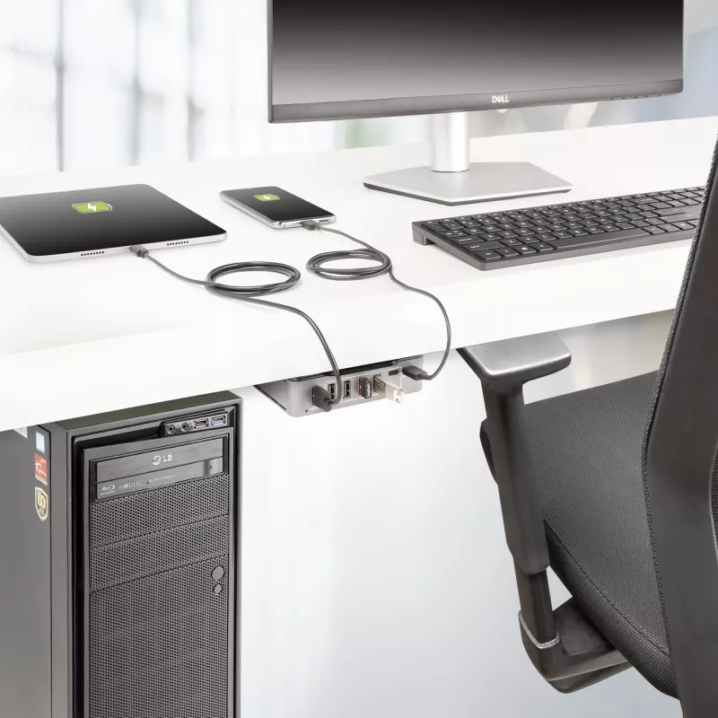 Hub USB-C de 7 puertos StarTech.com - 5x USB-A + 2x USB-C - Self-Powered con fuente de alimentación de 65W - USB 3.1 10Gbps - Hub USB para sobremesa/portátil con cable de bloqueo certificado USB-IF de 3ft - Hub USB C