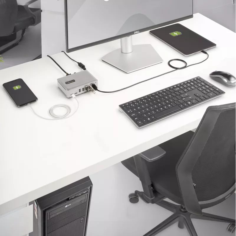 Hub USB-C de 7 puertos StarTech.com - 5x USB-A + 2x USB-C - Self-Powered con fuente de alimentación de 65W - USB 3.1 10Gbps - Hub USB para sobremesa/portátil con cable de bloqueo certificado USB-IF de 3ft - Hub USB C