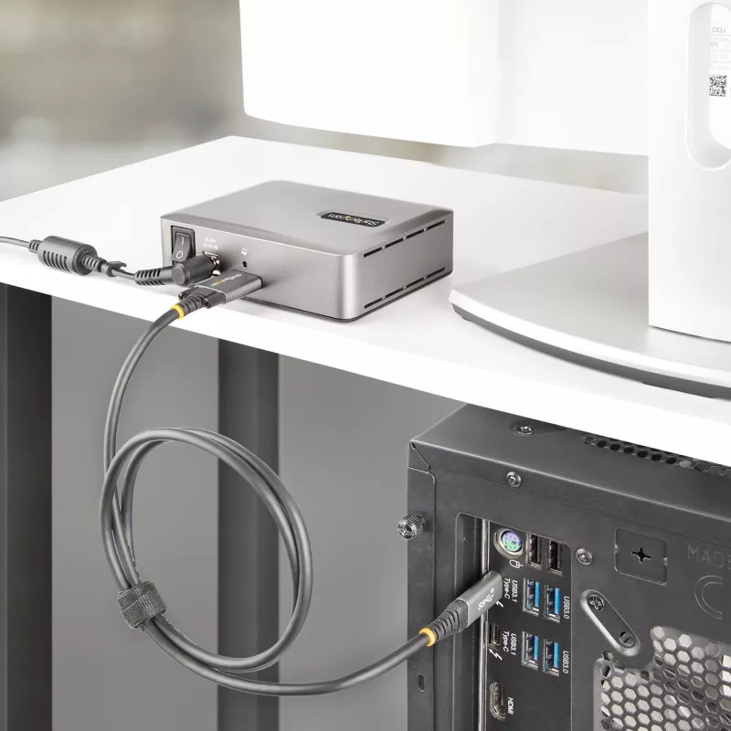 Hub USB-C de 7 puertos StarTech.com - 5x USB-A + 2x USB-C - Self-Powered con fuente de alimentación de 65W - USB 3.1 10Gbps - Hub USB para sobremesa/portátil con cable de bloqueo certificado USB-IF de 3ft - Hub USB C