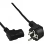 Cable de alimentación InLine, CEE 7/7 acodado / IEC C13 de 3 polos acodado a la izquierda, negro, 0,5 m