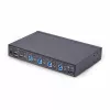 Conmutador KM de 4 puertos StarTech.com con conmutación de ratón, conmutador USB para teclado/ratón, audio de 3,5mm/USB, uso compartido de periféricos para 4 ordenadores, conforme a TAA