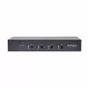 Conmutador KM de 4 puertos StarTech.com con conmutación de ratón, conmutador USB para teclado/ratón, audio de 3,5mm/USB, uso compartido de periféricos para 4 ordenadores, conforme a TAA