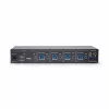 Conmutador KM de 4 puertos StarTech.com con conmutación de ratón, conmutador USB para teclado/ratón, audio de 3,5mm/USB, uso compartido de periféricos para 4 ordenadores, conforme a TAA