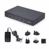 Conmutador KM de 4 puertos StarTech.com con conmutación de ratón, conmutador USB para teclado/ratón, audio de 3,5mm/USB, uso compartido de periféricos para 4 ordenadores, conforme a TAA