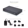 Conmutador KM de 4 puertos StarTech.com con conmutación de ratón, conmutador USB para teclado/ratón, audio de 3,5mm/USB, uso compartido de periféricos para 4 ordenadores, conforme a TAA