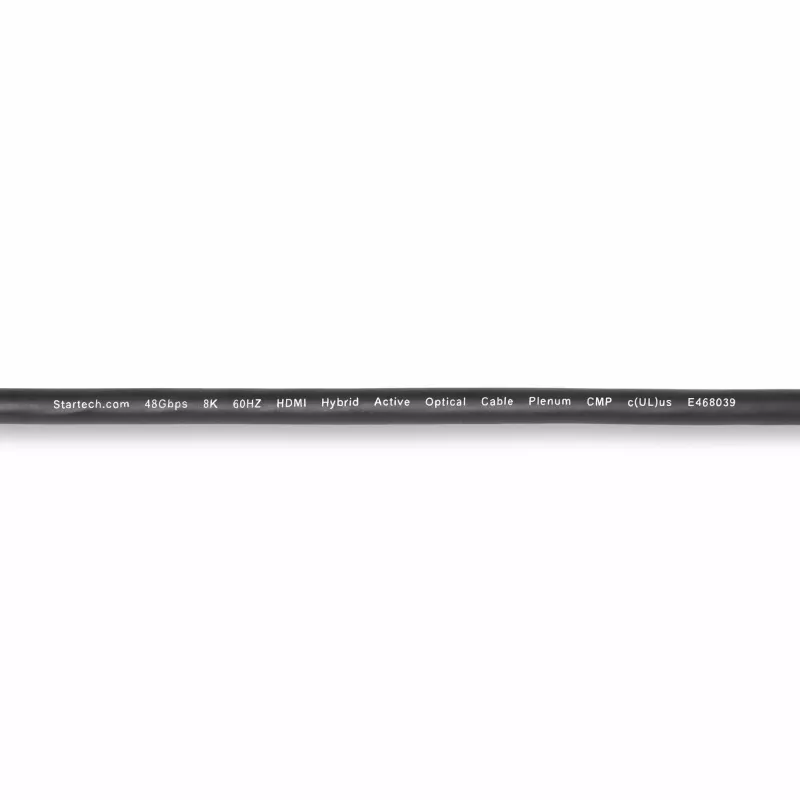 Cable HDMI 2.1 híbrido activo óptico (AOC) StarTech.com de 15,2 m (50 ft), CMP, Plenum-Rated, cable de fibra óptica HDMI 2.1/2.0 Ultra High Speed 8K, 48 Gbit/s, 8K 60 Hz/4K 120 Hz, HDR10+/FRL/TMDS/eARC