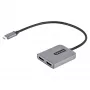 Hub MST USB-C a doble HDMI StarTech.com - Doble HDMI 4K 60Hz - Adaptador multipantalla USB Type-C para portátil con cable de 30cm - Hub de transporte multi-stream DP 1.4 - Splitter USB-C a HDMI