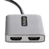 Hub MST USB-C a doble HDMI StarTech.com - Doble HDMI 4K 60Hz - Adaptador multipantalla USB Type-C para portátil con cable de 30cm - Hub de transporte multi-stream DP 1.4 - Splitter USB-C a HDMI