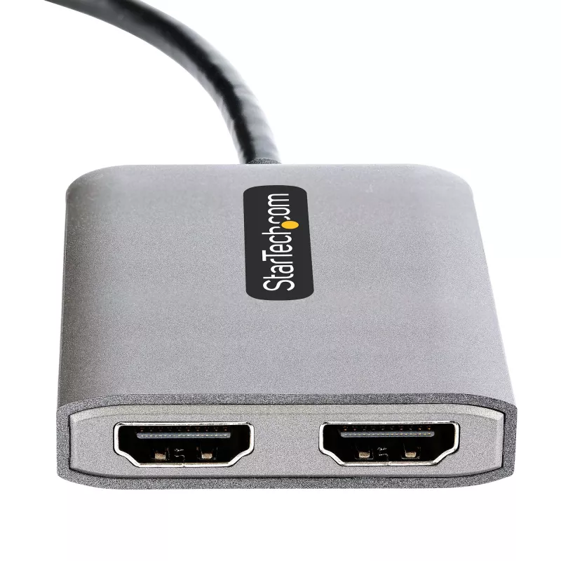 Hub MST USB-C a doble HDMI StarTech.com - Doble HDMI 4K 60Hz - Adaptador multipantalla USB Type-C para portátil con cable de 30cm - Hub de transporte multi-stream DP 1.4 - Splitter USB-C a HDMI